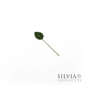 Foglie di rosa in velluto verde da 30x20 mm x 12pz
