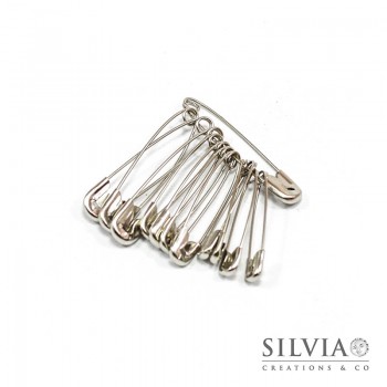 Set spille da balia rodio in ferro tre misure x 12pz
