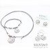 Bracciale con cordino cerato Piccolo Principe volpe e rosa disegno