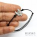 Bracciale cordino cerato ciondolo puzzle acciaio con incisione lettera iniziale
