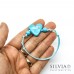 Bracciale cordino cerato con cuore azzurro 