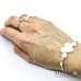 Bracciale cordino cerato con cuore bianco