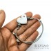 Bracciale cordino cerato con cuore grigio
