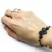 Bracciale cordino cerato con cuore nero