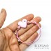 Bracciale cordino cerato con cuore rosa