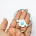 Bracciale cordino cerato con fiore bianco e azzurro
