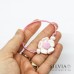 Bracciale cordino cerato con fiore bianco e rosa