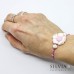 Bracciale cordino cerato con fiore bianco e rosa