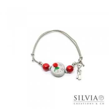 Bracciale cordino cerato con asteroide Piccolo Principe inspired