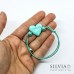 Bracciale cordino cerato con cuore azzurro acqua