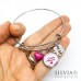Bracciale bangle con ciondolo "Grazie Maestra" e charms