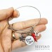 Bracciale bangle con ciondolo Good Luck e ciondoli portafortuna