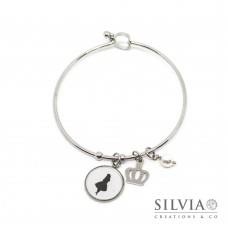 Bracciale bangle in acciaio Alice in Wonderland inspired