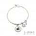 Bracciale bangle Alice in Wonderland inspired con bianconiglio