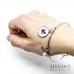 Bracciale bangle Alice in Wonderland inspired con bianconiglio