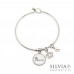 Bracciale bangle con chiusura a forma di cuore e scritta Princess