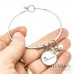 Bracciale bangle con chiusura a forma di cuore e scritta Princess