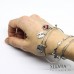 Bracciale bangle in acciaio a tema amore con iniziali da incidere e cuore Love