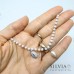 Bracciale catena acciaio con cristalli bianchi medaglietta Madonna e perla
