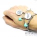 Bracciale con perle acciaio da 5mm ciondolo Amiche per sempre