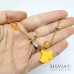 Bracciale catenina in acciaio color oro con foglia di ginkgo biloba