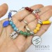 Bracciale con pietre dure arcobaleno ciondolo Insegna ama ispira e charms
