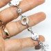 Bracciale catena acciaio con cuori e cristalli e dischi tondi incisi