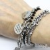 Bracciale catena acciaio e cristalli ciondolo ricordati di brillare sempre inciso e charms
