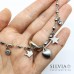 Bracciale catena acciaio charms cuore stella corona