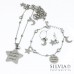 Bracciale catena acciaio e cristalli ciondolo ricordati di brillare sempre inciso e charms