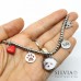 Bracciale palline acciaio personalizzato con fotografia cane o gatto o coniglio