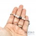 Bracciale con perle Swarovski Elements color bianco e grigio catena acciaio