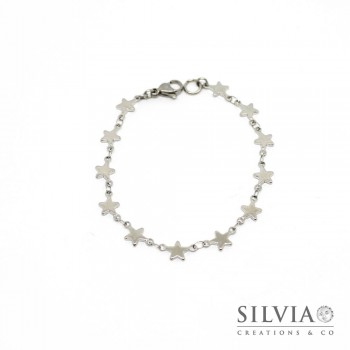 Bracciale catena acciaio con stelle