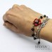 Bracciale a rosario con fiore papavero rosso