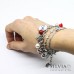 Bracciale acciaio a tema amore con charms, perle e disco per incisione