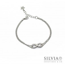 Bracciale in acciaio con simbolo dell'infinito