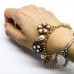 Bracciale catena oro in acciaio con biscotti 