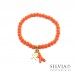 Bracciale elastico con corallini o cristalli colorati da 6mm e ciondolo o nappina