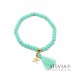 Bracciale elastico con corallini o cristalli colorati da 6mm e ciondolo o nappina