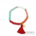 Bracciale elastico con corallini o cristalli colorati da 6mm e ciondolo o nappina