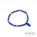 Bracciale elastico con corallini o cristalli colorati da 4mm e ciondolo
