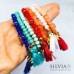 Bracciale elastico con cristalli colorati da 6mm e nappina