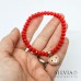 Bracciale elastico con cristalli rossi e musetto orsetto peluche