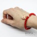 Bracciale elastico con cristalli rossi e musetto orsetto peluche
