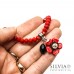Bracciale cristalli con fiore rosso e cristallo nero a goccia 
