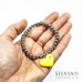 Bracciale perle acciaio con cuore giallo e strass