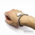 Bracciale perle acciaio con cuore grigio e strass