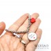 Bracciale elastico perle acciaio con frase "Super Mamma" cuore rosso e bambino