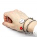 Bracciale elastico perle acciaio con frase "Super Mamma" cuore rosso e bambino