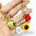 Bracciale con catena acciaio color oro e charms ispirati al Mago di Oz